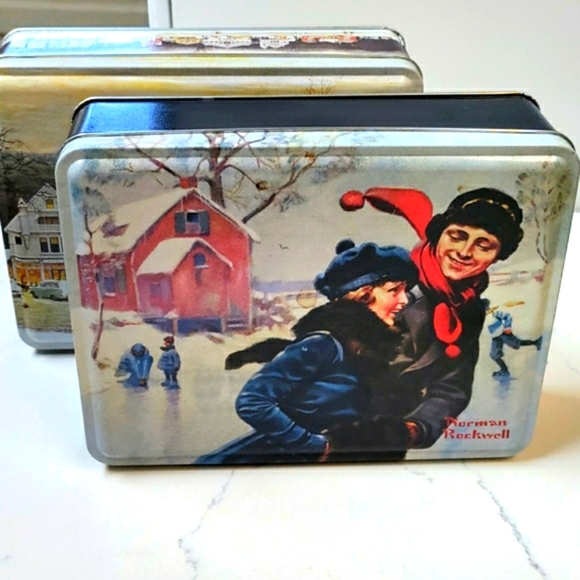 Norman Rockwell tin bundle. Good used condition. Vintage 2004 - Picture 1 of 9